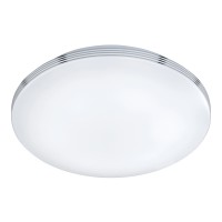 APART Stropní svítidlo, základna kov, povrch chrom, difuzor plast opál, LED 1x18W, teplá 3000K, 1600lm, 230V, do koupelny IP44, tř.1, rozměry d=350mm, h=95mm.