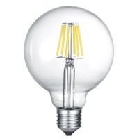  Světelný zdroj, retro žárovka, tvar koule, sklo čiré, LED 6W, E27, G95, 600lm/svítí cca jako 30W žárovka, teplá bílá 3000K, Ra80, 230V, střední životnost 10.000 hod, 10.000 zap/vyp, d=95mm, l=135mm
