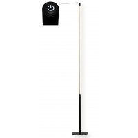 LOIR FL Stojací lampa, těleso kov, povrch černá, difuzor plast opál, LED 18W, teplá 3000K,1620lm, stmívatelná, 230V, IP20, rozměry d=180mm, h=1470mm.