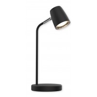 DANE Stolní kancelářská lampa, nastav směr svícení, těleso kov, povrch bílá/černá/růžová/modrá, difuzor plast opál, LED 4,5W, neutrální 4000K, 400lm, 230V, IP20, rozměry d=140mm, h=350mm.