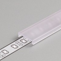 DCC 13,1x3,8mm Difuzor k profilu pro LED pásky nacvakávací, materiál PMMA, povrch transparentní/opál, rozměry 13,1x3,8mm