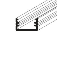BORAGO PROFIL Přisazený profil pro LED pásky, materiál hliník, povrch surový/bílý/elox šedostříbrný mat/černý, max šířka LED pásků 8mm, rozměry 12,2x7mm, délka dle typu