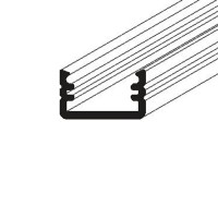 BORAGO PROFIL 12,2x7mm Přisazený profil pro LED pásky, materiál hliník, povrch surový/bílý/elox šedostříbrný mat/černý, max šířka LED pásků 8mm, rozměry 12,2x7mm, délka dle typu
