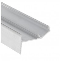 POSET D 35,2x28,6mm Profil pro LED pásky pro přímé osvětlení v sádrokartonu, materiál hliník, povrch surový/bílý/elox šedostříbrný, max šířka LED pásků 12mm, rozměry 35,2x28,6mm, délka dle typu