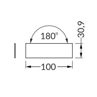NUPHAR 05 SPOJKA 180 Spojovací komponent profilu, montážní, přímá, 180°, materiál hliník+polykarbonát PC, povrch surový, rozměry 100x30,9mm