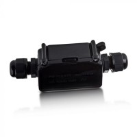 VT-7224 Spojovací, kabelová krabice, materiál plast černá, pro 2 kabely d=8-12mm, vodiče 3x0,5-2,5mm2, 230V, IP65, rozměry 123x46x33mm