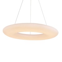 VT-7910 LED 105W STMÍVATELNÉ Závěsné svítidlo, základna kov, povrch bílá, difuzor plast PC opál, LED 105W, teplá 3000K, 6300lm, přímé stmív, 230V, Ra80, IP20, tř.1, rozměry d=910mm, vč závěsu l=2000mm, lze zkrátit