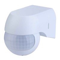 VT-8028 senzor PIR IP44 Nástěnný, senzor pohybu PIR, plast bílá, nebo černá, nastavitelný sklon +-20°, záběr 180°/90°, dosah až 12m, nastav čas sepnutí 10s-15min, 3-2000lux, 230V, zátěž odporová 2kW/ LED 400W, IP44, tř.1, 45x70x60mm