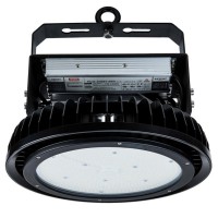 VT-9 IP65 STMÍVATELNÉ Průmyslové závěsné svítidlo, těleso hliník, povrch černá, krycí sklo čiré, LED 500W, neutrální 4000K, 60000lm, vyzař. úhel 120°, Ra80, stmív 1-10V, 230V, PF>0.9, IP65, tř.1, rozměry d=360mm, h=310mm