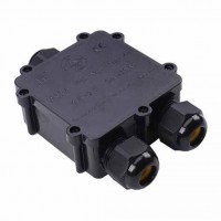 CA-BOX B 3x IP68 Voděodolná rozbočovací kabelová krabice, materiál plast černá, pro 3 kabely d=8-12mm, vodiče 4x0,5-4mm2, 230V, IP68, rozměry 126.8x93.3x35.3mm