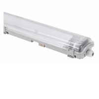 FRAGOR 2x20W, T8/G13, IP65 Stropní nebo závěsné průmyslové prachotěsné svítidlo, těleso plast šedá, kryt plast čirý, pro LED zářivku 2x20W, T8/G13, 120cm, 230V, IP65, tř.2, rozměry 90x63mm, l=1310mm.
