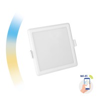 ZARE SQ smart Stropní vestavné svítidlo, těleso hliník, povrch bílá, difuzor plast opál, LED 6W, 12W, 22W, dálk ovl, nebo smart telefon Tuya, WiFi, stmív, nast teplota CCT teplá 3000K - denní 6500K, 230V, IP20, rozměry dle typu