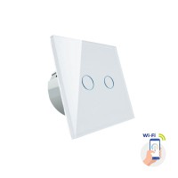 RF 2Z SW WiFi Tuya Tuya WiFi bezdrátový dvouzónový nástěnný ovladač zap/vyp 2x1000W, napájení 230V, IP20, rozměry 86x86x36mm