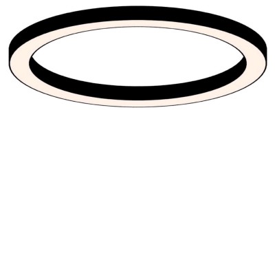 CIRCUM THIN stropní Stropní přisazené svítidlo z hliníkového profilu tvar prstenec, povrch černá, difuzor opál, LED 88W, 10560lm, neutr 4000K, Ra80, 230V, IP20, 1500x75x70mm