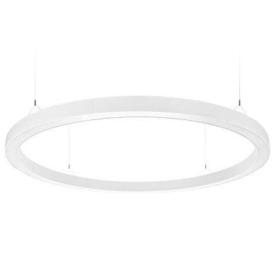 CIRCUM THIN závěsné Závěsné svítidlo z hliníkového profilu tvar prstenec, povrch bílá, difuzor opál, LED 106W, 12000lm, teplá 3000K, 230V, IP20, 2000x75x70mm, vč. lank záv l=2000m, lze zkr. nap kab SAMOST