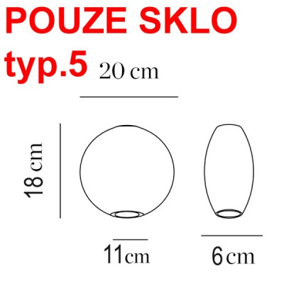 KOPELO SKLO TYP5 Stínítko typ.5 pro svítidlo KOPELO, materiál foukané sklo