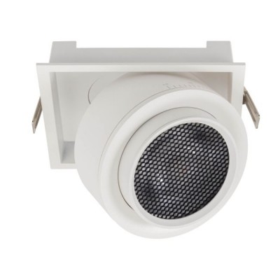 LIBERI BI SQ 22W Podhledové bodové svítidlo, výklopné +-90°,  těleso kov, povrch bílá, LED 22W, 2455lm, teplá 3000K, ZOOM nastavitelný vyzař. úhel 15°-45°, Ra90, 230V, IP40, tř.2, rozměry 139x139mm.