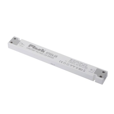 Zdroj pro LED 24V, 45W Napájecí zdroj pro LED, napěťový, materiál polykarbonát, povrch bílá, vstup 230V, výstup: 24V, 1,87A, 45W, IP20, tř.2, rozměry 16x30x251mm