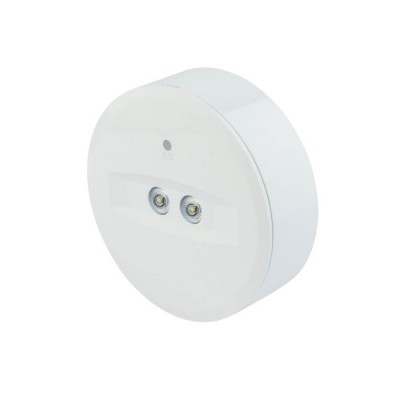 EMERGENCY R 3W Stropní, nebo podhledové nouzové svítidlo plast bílá, SE - pouze nouzové svícení, LED 3W, 240lm, denní 6500K, záloha 3h, 230V, zvýšené krytí IP40, tř.2, rozměry d=123,5mm, h=35,4mm.