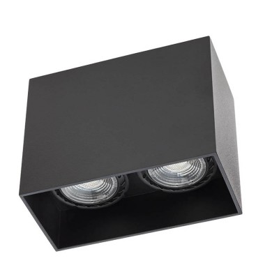 XCARD Stropní, dvoubodové svítidlo, materiál hliník, povrch černá, pro žárovku 2x50W, GU10, UGR<10, 230V, IP20, tř.1, rozměry 120x60x95mm