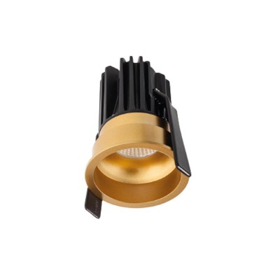 BELORS 350MA Stropní, podhledové, bodové komínkové svítidlo, materiál hliník, povrch zlatá, krycí sklo čiré, LED 7W, neutrální 4000K, 350mA, vyzař. úhel 36°, IP20, Ra80, tř.3, d=60mm, h=85mm, trafo samostatně