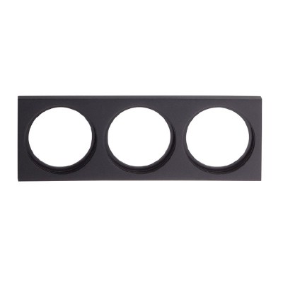 XCLUB Dekorativní rámeček trojnásobný, pro stropní, vestavné, komínkové, bodové svítidlo, materiál hliník, povrch černá, rozměry 100x284x4mm