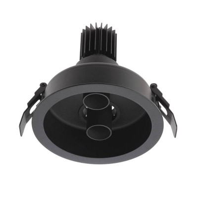 XDRILL Vestavné, dvoubodové svítidlo, nastav směr sv, materiál hliník černá, krycí plast transp, LED 2x9W, 1400lm, neutrální 4000K, UGR<10, Ra90, 230V, IP20, tř.2, d=140mm, h=113mm, vč trafa