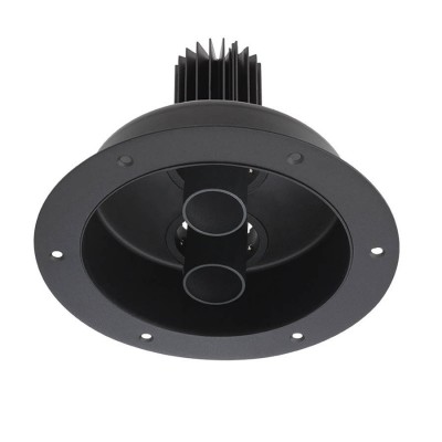 XDRILL Vestavné, dvoubodové svítidlo, nastav směr sv, materiál hliník černá, krycí plast transp, LED 2x9W, 1400lm, neutrální 4000K, UGR<10, Ra90, 230V, IP20, tř.2, d=160mm, h=112mm, vč trafa