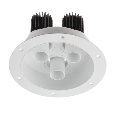 XDRILL Vestavné, trojbodové svítidlo, nastav směr sv, materiál hliník bílá, krycí plast transp, LED 3x9W, 2100lm, neutrální 4000K, UGR<10, Ra90, 230V, IP20, tř.2, d=170mm, h=112mm, vč trafa