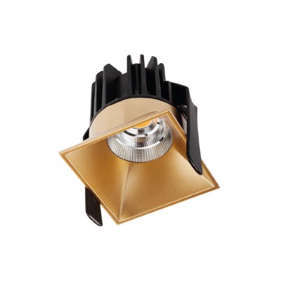 VIANUS 700MA Stropní, podhledové, bodové komínkové svítidlo, materiál hliník, povrch zlatá, krycí sklo čiré, LED 15W, neutrální 4000K, 700mA, vyzař. úhel 50°, IP20, Ra80, tř.3, 74x74x82mm, trafo samostatně
