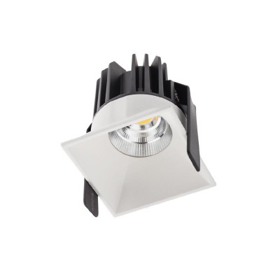 VIANUS 700MA Stropní, podhledové, bodové komínkové svítidlo, materiál hliník, povrch bílá, krycí sklo čiré, LED 15W, teplá 3000K, 700mA, vyzař. úhel 50°, IP20, Ra90, tř.3, 74x74x82mm, trafo samostatně