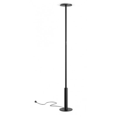 LETR FL 45W DIM Stojací kancelářská lampa, těleso kov, povrch černá/bílá, dif plast opál, LED 45W, teplá 3000K/6240lm, neutrální 4000K/6474lm, vyzař úhel 115°, Ra90, dotyk. stmív., 230V, IP40, d=298mm, h=1900mm.