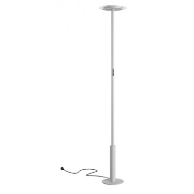 LETR FL 45W DIM Stojací kancelářská lampa, těleso kov, povrch bílá, dif plast opál, LED 45W, 6474lm, neutrální 4000K, vyzař úhel 115°, Ra90, dotyk. stmív., 230V, IP40, d=298mm, h=1900mm.