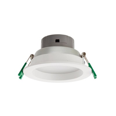 XEVO Stropní, vestavné, kruhové svítidlo, základna hliník, povrch matná bílá, rám plast bílá, difuzor PMMA opál, LED 18W, teplá 3000K, 230V, IP44/IP20, tř.2, rozměry d=190mm, h=82,8mm