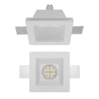 BOLETO 1x35W GU10 čtverec VELKÝ Stropní, podhledové, bezrámečkové, bodové svítidlo, materiál sádra, povrch bílá, pro žárovku 1x35W, GU10, ES50, 230V, IP20, tř.1, rozměry 120x120x120mm