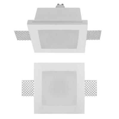 BOLETO 1x35W GU10 VELKÝ čtverec Stropní, podhledové, bezrámečkové, bodové svítidlo, materiál sádra, povrch bílá, difuzor sklo opál, pro žárovku 1x35W, GU10, ES50, 230V, IP20, tř.1, rozměry 120x120x120mm