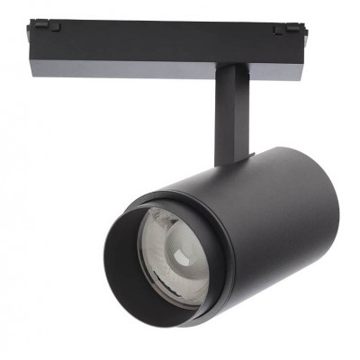 WORTHING SP ZOOM 48V 33mm Bodové svítidlo do kolejnicového systému, hliník, bílá, LED 32W, 3400lm, teplá 3000K, ZOOM nastavitelný vyzař. úhel 15°-30°, Ra90, stmívatelné DALI, 48V, IP20, rozměry d=86mm, l=143mm