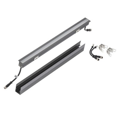 DELINA IP67 Stropní, podhledové venkovní svítidlo, těleso hliník, povrch tmavě šedá, difuzor PMMA opál, LED 12W, 572lm, neutrální 4000K, 24V, IP67, IK08, tř.3, rozměry 38x51x500mm, trafo samostatně