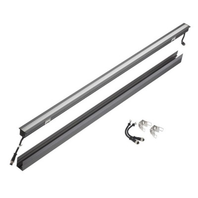 DELINA IP67 Stropní, podhledové venkovní svítidlo, těleso hliník, povrch tmavě šedá, difuzor PMMA opál, LED 24W, 1217lm, teplá 3000K, 24V, IP67, IK08, tř.3, rozměry 38x51x1000mm, trafo samostatně