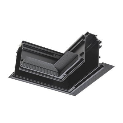 XTRIM MEDIUM Spojka pro 1-fázové lišty, rohová 90°, materiál hliník, povrch černá, 48V, IP20, tř.3, rozměry 195x195x86mm