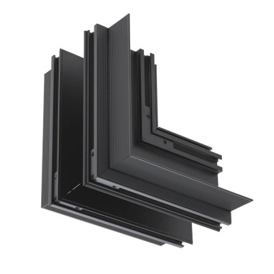XTRIM MEDIUM Spojka pro 1-fázové lišty, vnější, rohová 90°, materiál hliník, povrch černá, 48V, IP20, tř.3, rozměry 150x150x125mm
