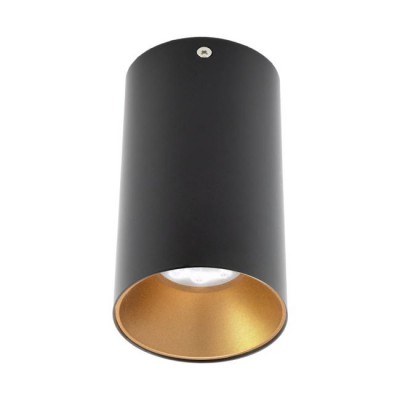 ROTOR TU, 1x35W, GU10 Stropní, přisazené, bodové svítidlo, těleso hliník, povrch vnější černá, vnitřní zlatá, pro žárovku 1x35W, GU10, ES50, 230V, IP20, tř.1, rozměry d=75mm, h=135mm