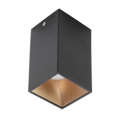 ROTOR HR, 1x35W, GU10 Stropní, přisazené, bodové svítidlo, těleso hliník, povrch vnější černá, vnitřní zlatá, pro žárovku 1x35W, GU10, 230V, IP20, tř.1, rozměry 75x75x135mm