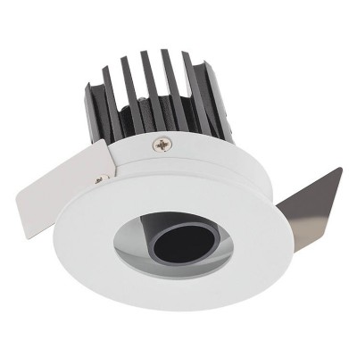 XPIXEL Stropní vestavné, bodové svítidlo, výklopné +-15°, těleso hliník, povrch bílá, komínek černá, LED 9W, 790lm/679lm, teplá 3000K, Ra90, vyzař úhel 30°, 230V, IP20, rozmy d=60mm, h=54mm, trafo na kab