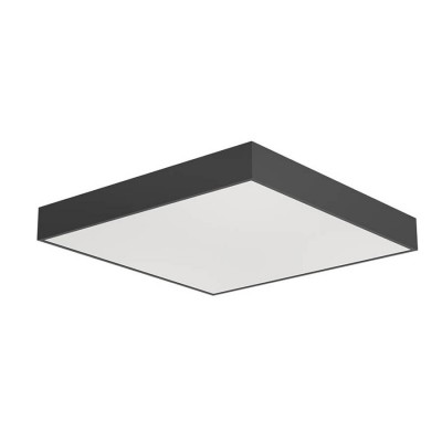 XPILL Stropní/závěsné svítidlo, materiál hliník černá, difuzor plast opál, LED 50W, 6720lm, CCT nast teplota teplá 3000K, neutr 4000K, denní 6000K, Ra80, 230V, IP20, tř.1, 500x500x63,5mm, závěs samostatně