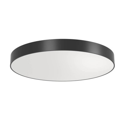 XPILL Stropní/závěsné svítidlo, materiál hliník černá, difuzor plast opál, LED 80W, 9716lm, teplá 3000K, 230V, Ra80, IP20, tř.1, rozměry d=800mm, h=79mm, závěs samostatně