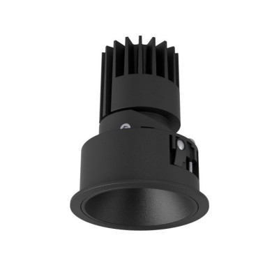 MISOT R 10W IP40 Podhledové bodové komínkové svítidlo, výklopné 30°, materiál hliník, povrch vnitřní černá, rámeček černá/bílá, LED 10W, 1350lm, teplá 3000K, Ra90, vyzař úhel 36°, 230V, IP40, tř.2, rozměry d=74mm, h=97mm.