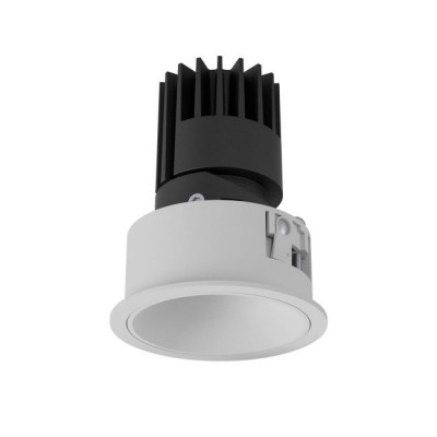 MISOT R 10W IP40 Podhledové bodové svítidlo, výklopné 30°, materiál hliník, povrch vnitřní bílá, rámeček bílá, LED 10W, 1350lm, teplá 3000K, Ra90, vyzař úhel 36°, 230V, IP40, tř.2, rozměry d=74mm, h=97mm.