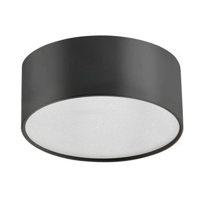 XROLL Stropní svítidlo, materiál hliník, povrch černá, difuzor plast opál, LED 18W, 2040lm, teplá 3000K, nebo neutrální 4000K, Ra80, 230V, IP40, tř.1, rozměry d=147mm, h=53mm