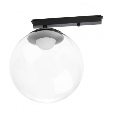 XCLICK S Svítidlo do lištového systému, hliník, černá, kryt plast čirý, LED 6W, 630lm, teplá 3000K, stmívání PWM, Ra90, 48V, IP20, tř.3, rozměr koule: d=150mm.